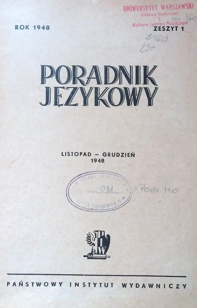<em>Poradnik Językowy</em> in 1948–2015: editors, editorial boards, publishers, contents. Introduction